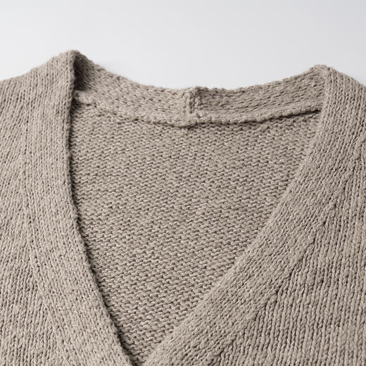 ROMI STUDIO“松弛自在”3针单边亚麻棉混纺肌理感V领开衫 432WS014 商品图4