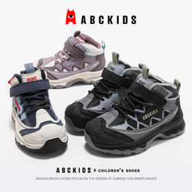 abckids童鞋加绒二棉鞋男童女童2024冬季新款儿童高帮防滑保暖运动鞋