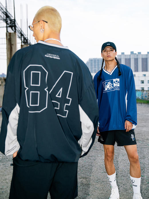 BK2024秋季复古拼接宽松训练服长袖 商品图2