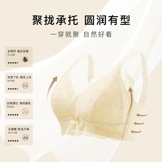 【轻薄透气】性感蕾丝聚拢调整型内衣女蜂巢薄杯收副乳无钢圈文胸韶华如诗 商品图2