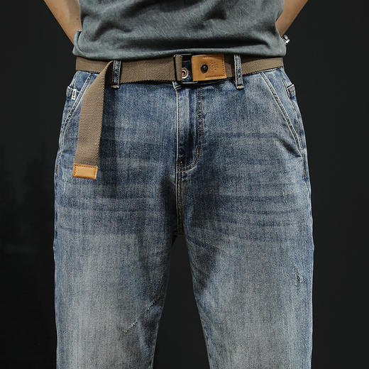 【新款DQ】大依优型大码潮款松紧腰牛仔裤棉质YKK拉链加肥加大宽松男士胖子显瘦潮流弹力舒适 商品图4