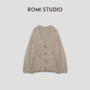 ROMI STUDIO“松弛自在”3针单边亚麻棉混纺肌理感V领开衫 432WS014 商品缩略图0