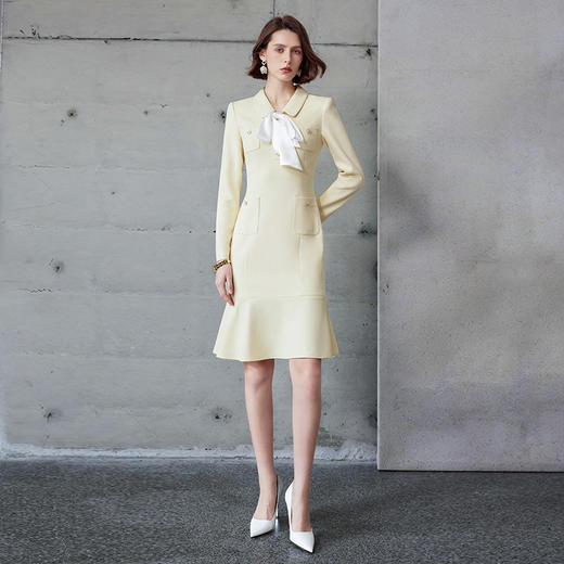 IWY/富家千金感穿搭套装女入秋韩系翻领小香风职业连衣裙荷叶边长袖Q1218 商品图2