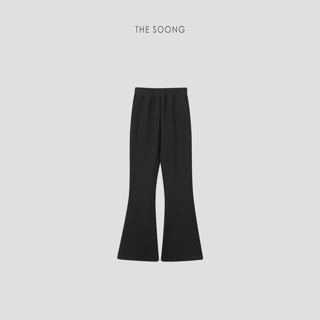 THESOONG"随性时髦"双股纯棉390克亲肤透气松紧腰微喇休闲裤HBKZ5339