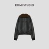 ROMI STUDIO土耳其进口牛皮拼羊皮毛毛领短款夹克皮衣RW24WW80405 商品缩略图1