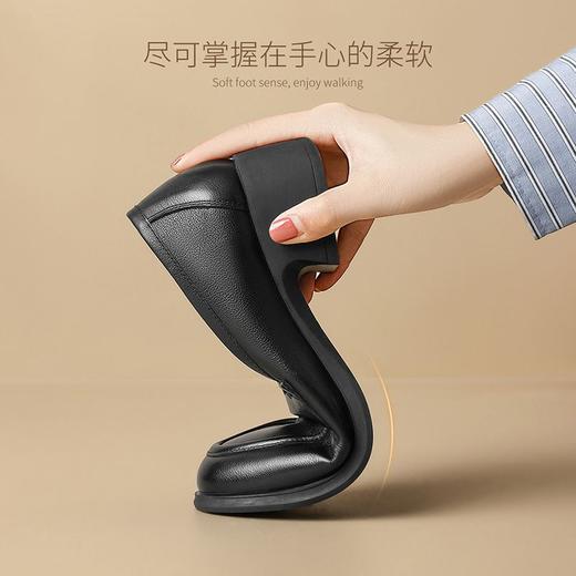 ZHR则则头层牛皮复古单鞋乐福鞋2024新款百搭小皮鞋女鞋粗跟 商品图2