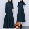 A1088冬季打底连衣裙女秋冬季2024新款长款加厚加绒配大衣的内搭长裙子 商品缩略图2
