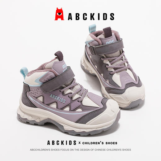 abckids童鞋加绒二棉鞋男童女童2024冬季新款儿童高帮防滑保暖运动鞋 商品图14