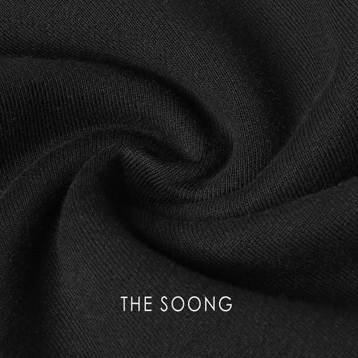 THESOONG"随性时髦"双股纯棉390克亲肤透气松紧腰微喇休闲裤HBKZ5339 商品图2