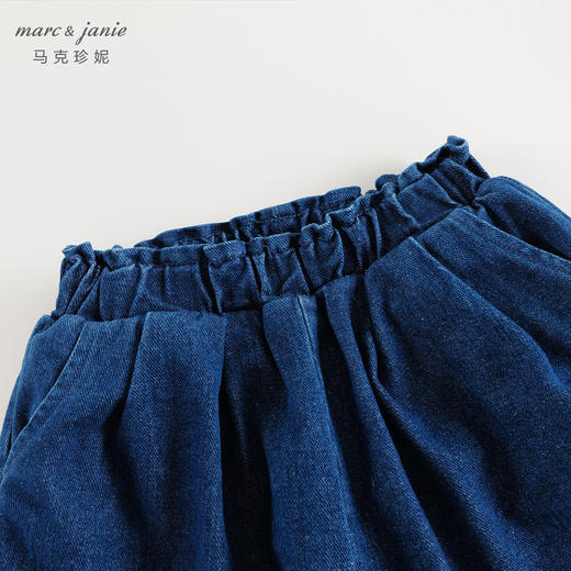 马克珍妮女童休闲加棉牛仔灯笼裤2024年秋冬新款裤子241327 商品图4