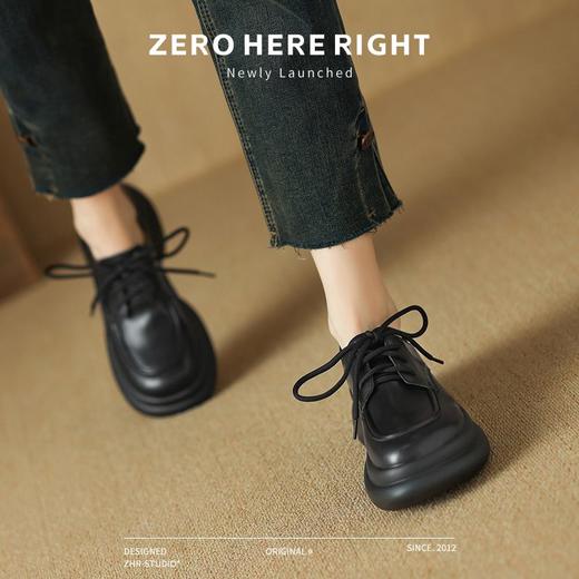ZHR则则真皮时尚经典英伦单鞋女2024新款轻便耐穿百搭显高小皮鞋 商品图9