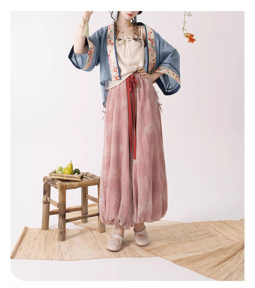 裁缝学苑AS353国风中式开衫短衫吊带灯笼裤套装纸样上衣裤子打板 商品图5