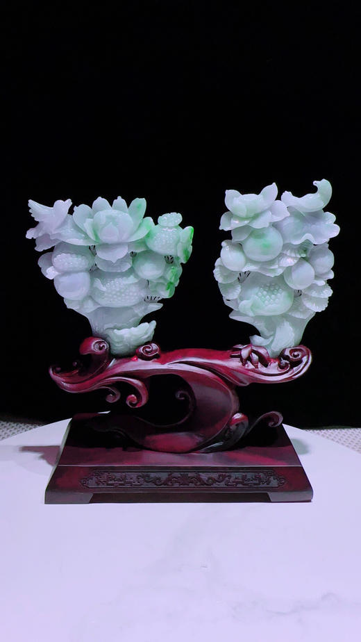 620340翡翠摆件【龙凤吉祥 龙凤角杯】 商品图5