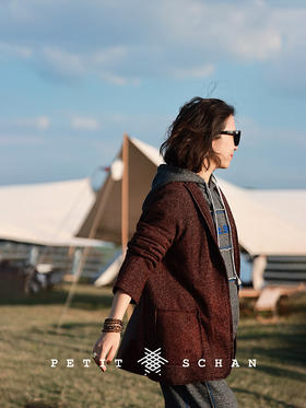 秋香 骆驼绒小圈纱手工染色针织外套