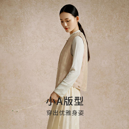 金三塔100%桑蚕丝填充新中式保暖背心女秋冬新品马甲棉袄保暖上装（限价）  NSFEC732 商品图3