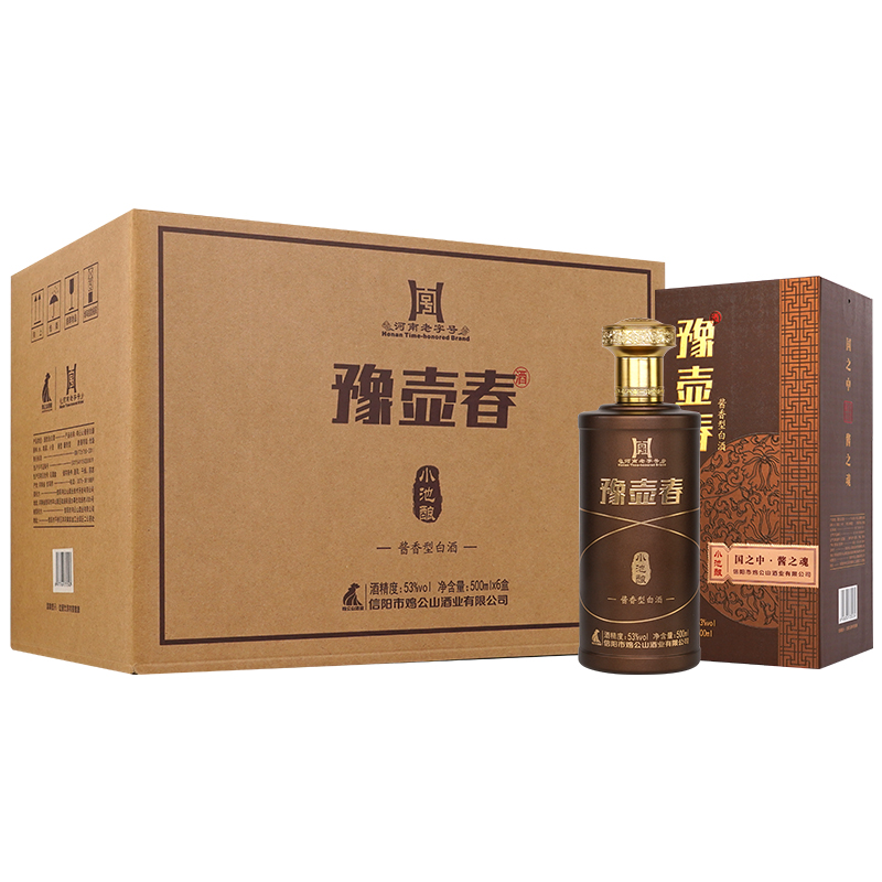 鸡公山酱香型粮食酒豫壶春小池酿53度整箱6瓶