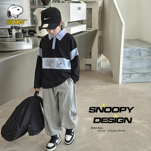 【清仓捡漏】【130-160】【史努比】男童春秋款长袖T恤POLO衫 商品图4