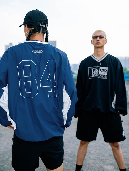 BK2024秋季复古拼接宽松训练服长袖 商品图3