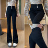 雀说 牛仔裤女黑色喇叭裤女高腰春秋微喇显瘦开叉马蹄裤子女4ZF-20122 商品缩略图2