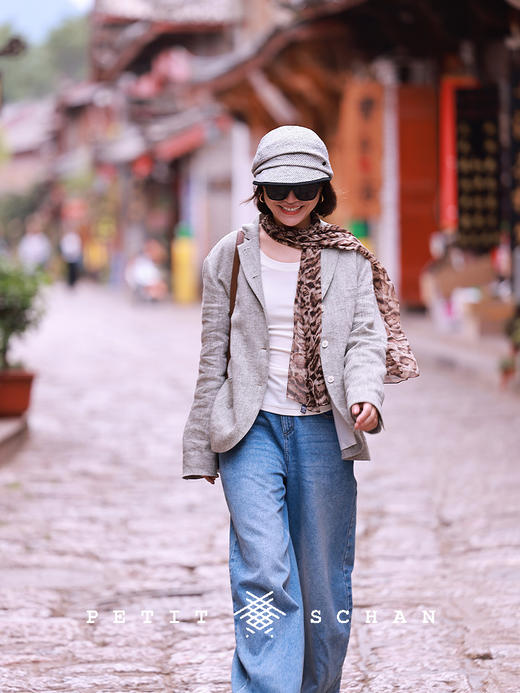 PETIT SCHAN小闪 CLO#606 A Female Editor's Daily Life 女主编的日常 亚麻棉混纺休闲西装外套 商品图4