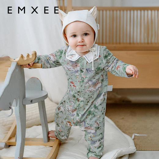 【宝宝服饰】嫚熙天丝羊毛棉宝宝连体衣秋冬季新款男女宝新生儿儿童衣服套装 商品图1