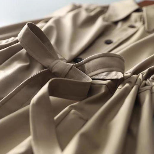 雀说 设计感高端气质风衣连衣裙女秋季新款翻领单排扣法式轻奢裙子4ZF-149 商品图3