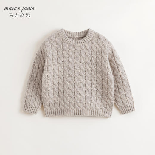 马克珍妮男女童立体扭花绵羊毛毛衣2024年秋冬新款241803 商品图4