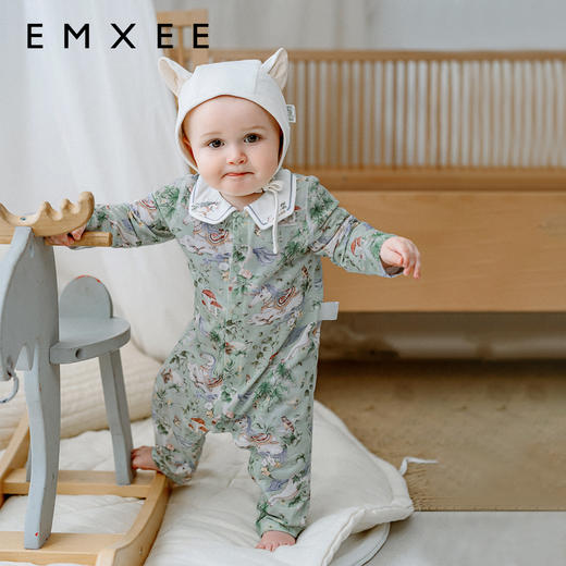 【宝宝服饰】嫚熙天丝羊毛棉宝宝连体衣秋冬季新款男女宝新生儿儿童衣服套装 商品图0