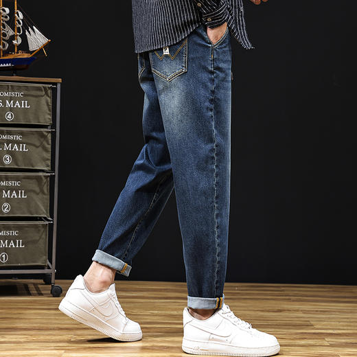 【新款DQ】大依优型大码潮款松紧腰牛仔裤棉质YKK拉链加肥加大宽松男士胖子显瘦潮流弹力舒适 商品图9