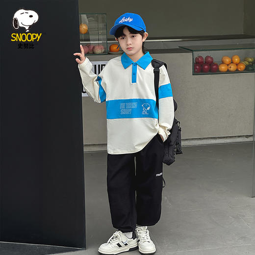 【清仓捡漏】【130-160】【史努比】男童春秋款长袖T恤POLO衫 商品图7