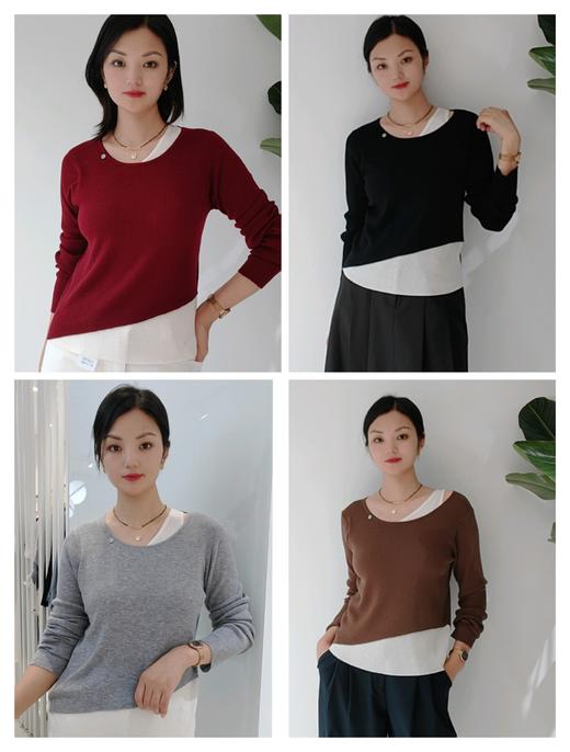 485753福利款  假两件羊毛衫 商品图0