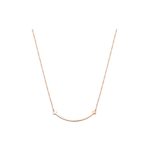 TIFFANY & CO.蒂芙尼 T 系列 Smile 笑脸 V金 项链 多尺寸无钻（XTY） 商品图9