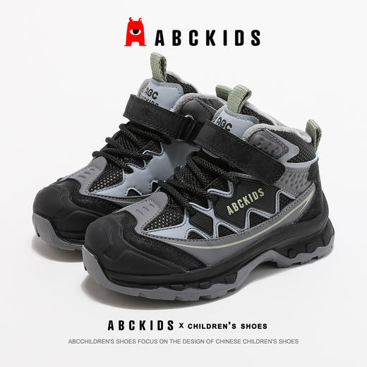 abckids童鞋加绒二棉鞋男童女童2024冬季新款儿童高帮防滑保暖运动鞋 商品图11