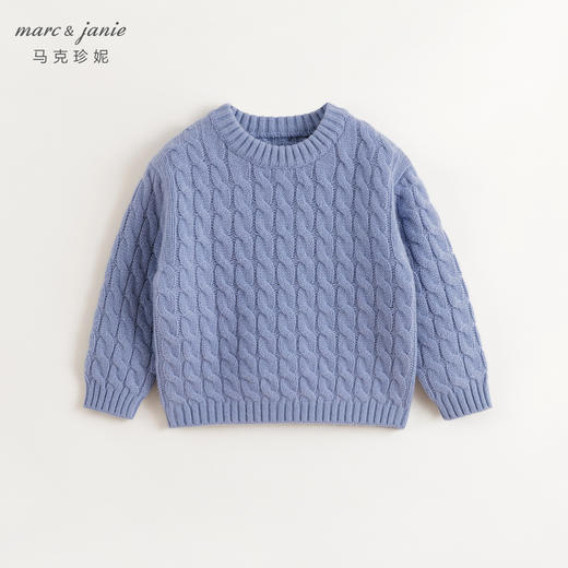 马克珍妮男女童立体扭花绵羊毛毛衣2024年秋冬新款241803 商品图3