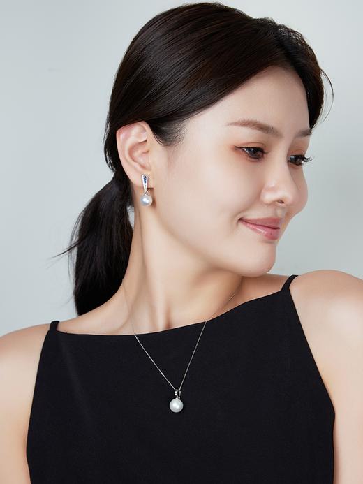 【天猫同款】悦甄  18K金两戴款钻石蓝宝石珍珠耳夹 蓝翎 商品图2