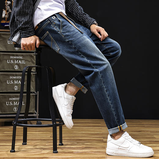 【新款DQ】大依优型大码潮款松紧腰牛仔裤棉质YKK拉链加肥加大宽松男士胖子显瘦潮流弹力舒适 商品图11