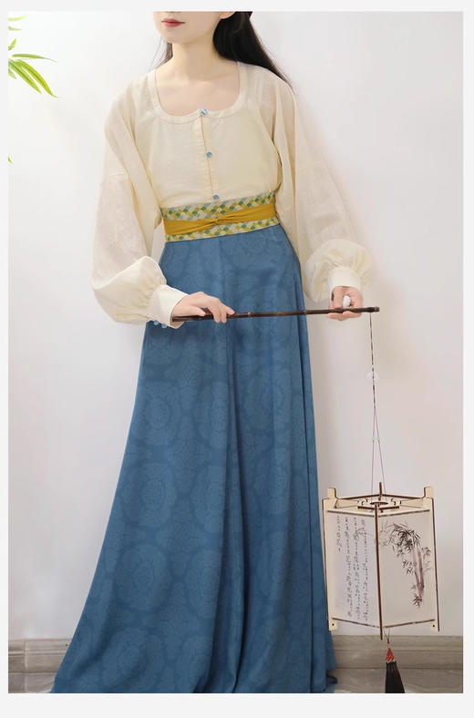 裁缝学苑AS352鸡心领汉元素衬衫半裙套装纸样女装汉服唐风样板 商品图5