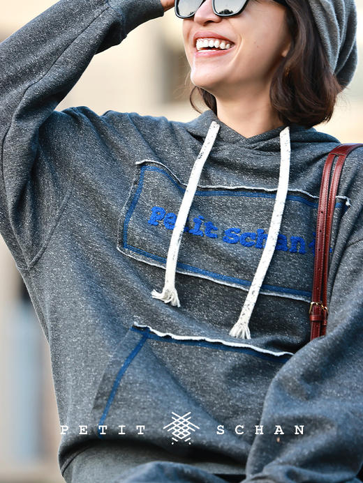 PETIT SCHAN小闪 CLO#609 Roam 漫游 日本进口针织面料品牌字母毛巾绣休闲连帽卫衣 商品图0