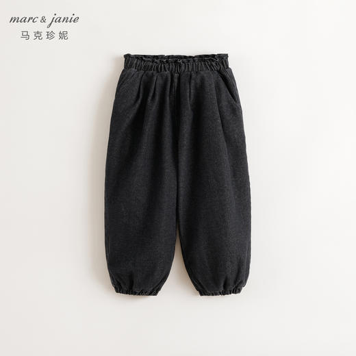 马克珍妮女童休闲加棉牛仔灯笼裤2024年秋冬新款裤子241327 商品图2