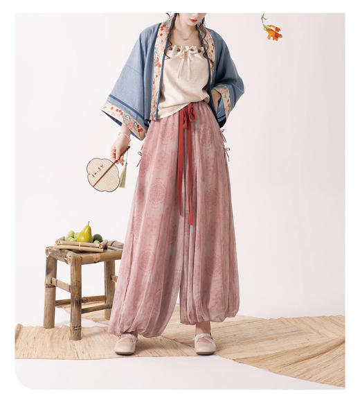 裁缝学苑AS353国风中式开衫短衫吊带灯笼裤套装纸样上衣裤子打板 商品图3