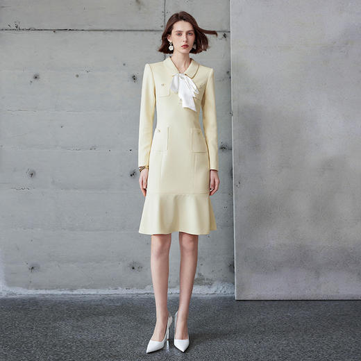 IWY/富家千金感穿搭套装女入秋韩系翻领小香风职业连衣裙荷叶边长袖Q1218 商品图1