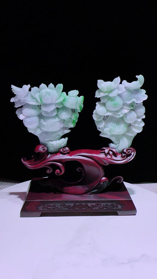 620340翡翠摆件【龙凤吉祥 龙凤角杯】 商品图4