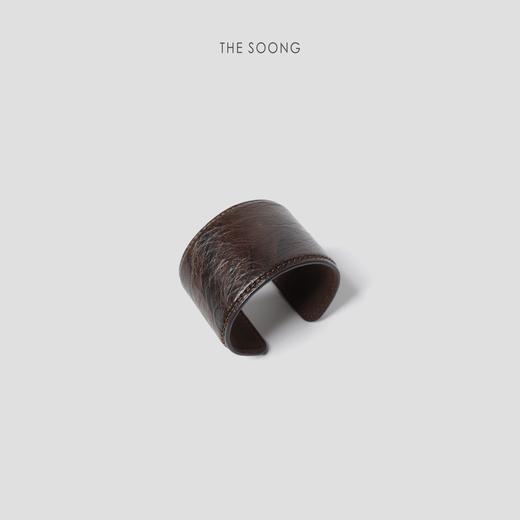 THESOONG进口头层牛皮’手工窄版开口纹理感手环HWZB5581 商品图0