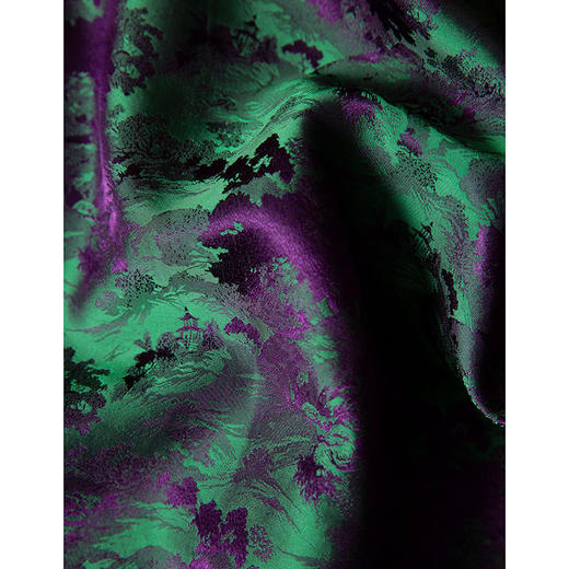丁摩 内里真丝提花高端马甲桑蚕丝拼接宽松气质马夹上衣国风秋新4ZF-203 商品图3