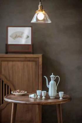 湖田影青宋式瓜棱酒具