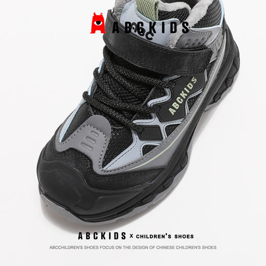 abckids童鞋加绒二棉鞋男童女童2024冬季新款儿童高帮防滑保暖运动鞋 商品图3