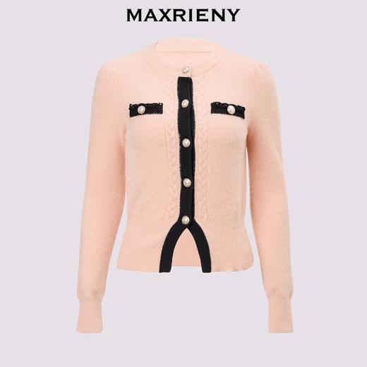 MAXRIENY浪漫优雅外套女秋冬新款蔷薇粉珍珠扣千金小香风早秋上衣(货号:MF85JA766) 商品图4