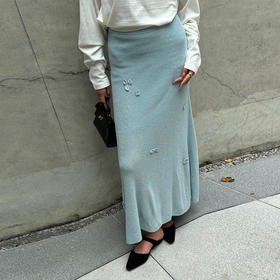 【顺丰包邮】15952 洛诗琳秋冬慵懒感天丝麻气质钩花半身裙女58198B