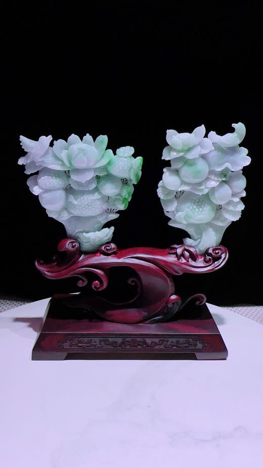 620340翡翠摆件【龙凤吉祥 龙凤角杯】 商品图3