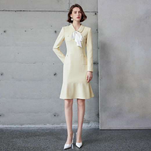 IWY/富家千金感穿搭套装女入秋韩系翻领小香风职业连衣裙荷叶边长袖Q1218 商品图3